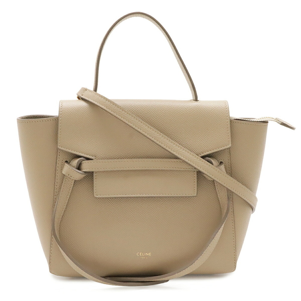 CELINE Belt Bag Nano Handbag Shoulder Leather Sand Beige 185003